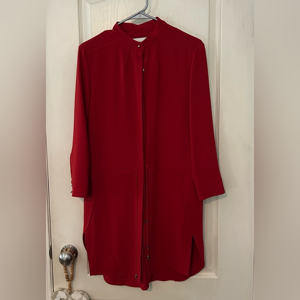 Public School New York Red Women's Shirt Dress/ Jacket